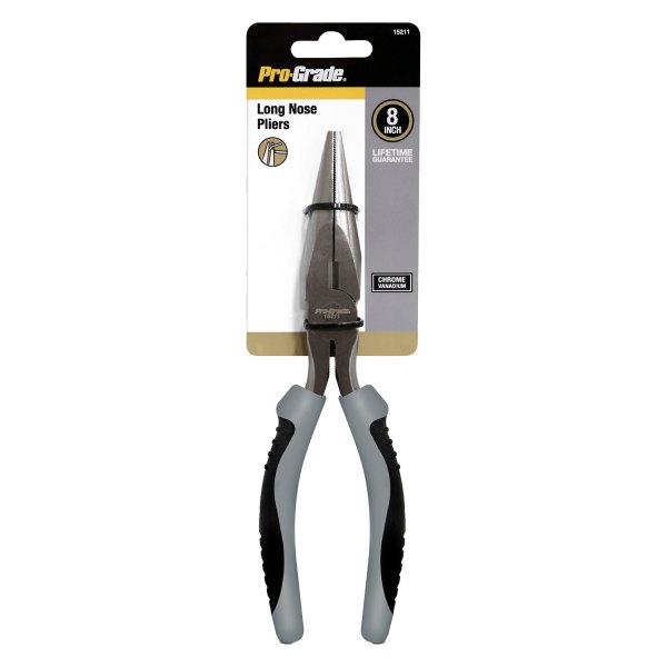Pro-Grade® - 8" Box Joint Bent Jaws Multi-Material Handle Cutting Needle Nose Pliers