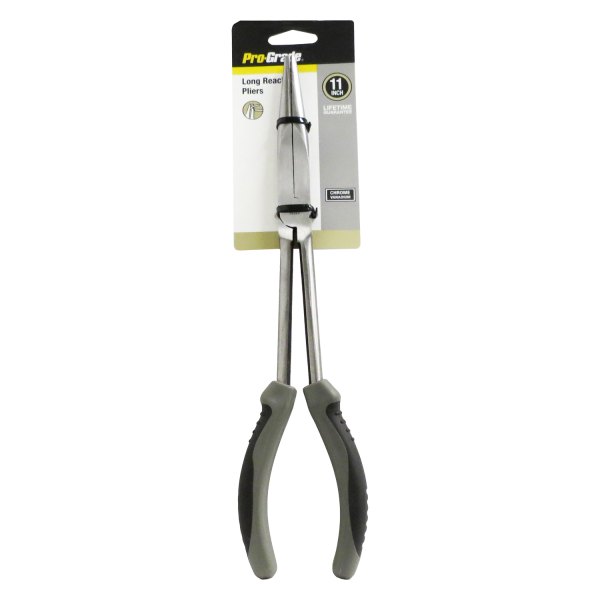Pro-Grade® - 11" Box Joint Straight Jaws Multi-Material Handle Long Reach Needle Nose Pliers