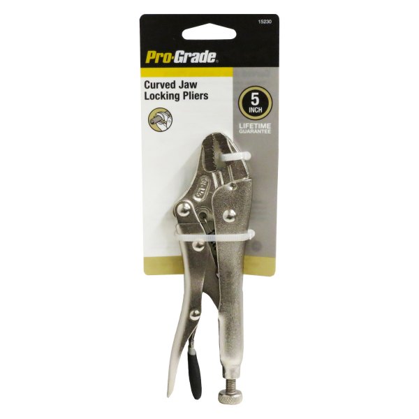 Pro-Grade® - Lock Grip™ 5" Metal Handle Curved Jaws Locking Pliers