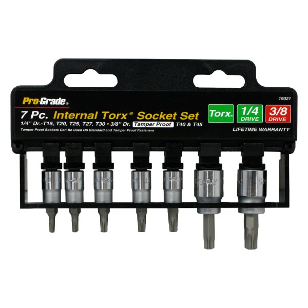 Pro-Grade® - Mixed Drive Size Torx Bit Socket Set 7 Pieces