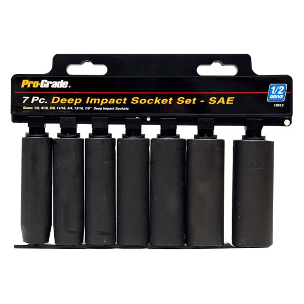 Pro-Grade® - (7 Pieces) 1/2" Drive SAE 6-Point Impact Socket Set