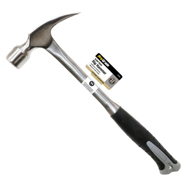 Pro-Grade® - 22 oz. Fiberglass/Steel Handle Milled Face Straight Claw Framing Hammer