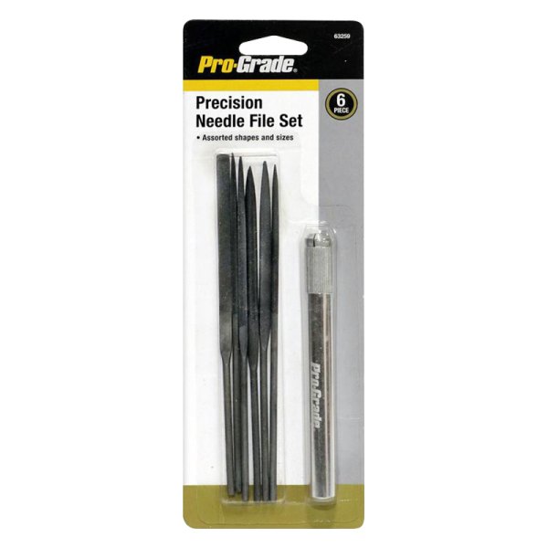 Pro-Grade® - Round Precision Needle File Set with Aluminium Handle, 6 Pieces