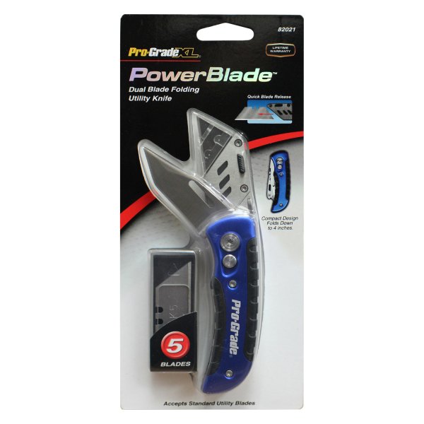 Pro-Grade® - PowerBlade™ Quick Change, Dual Blade Folding Utility Knife Kit (6 Pieces)