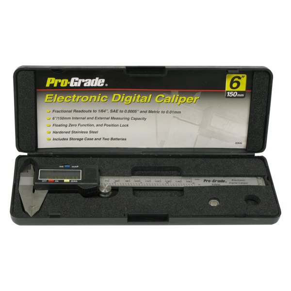 Pro-Grade® - 0 to 6" SAE and Metric Stainless Steel Digital Caliper