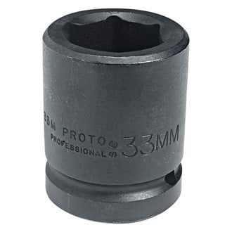 PROTO® 10033M - 1" Drive 33 mm 6-Point Standard Impact Socket