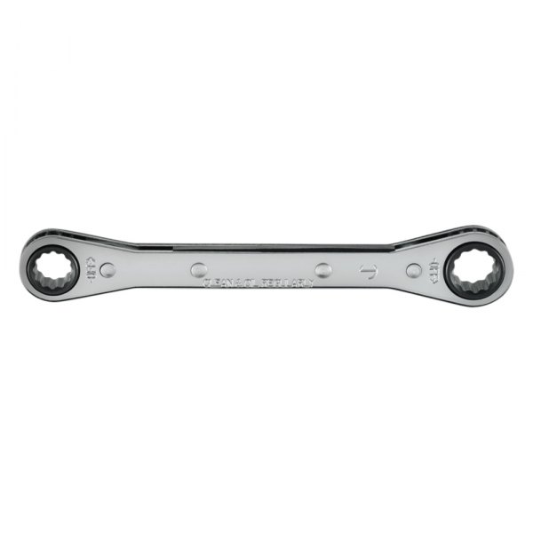PROTO® - 3/8" x 7/16" 12-Point Straight Head Ratcheting Full Polished Double Box End Wrench