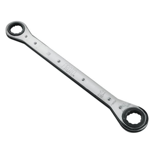 PROTO® - 1" x 1-1/16" 12-Point Straight Head Ratcheting Full Polished Double Box End Wrench