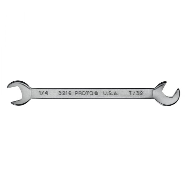 PROTO® - 1/4" x 7/32" Rounded 60° Angled Head Satin Double Open End Wrench