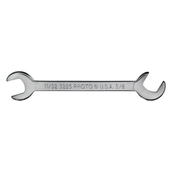 PROTO® - 11/32" x 3/8" Rounded 60° Angled Head Satin Double Open End Wrench