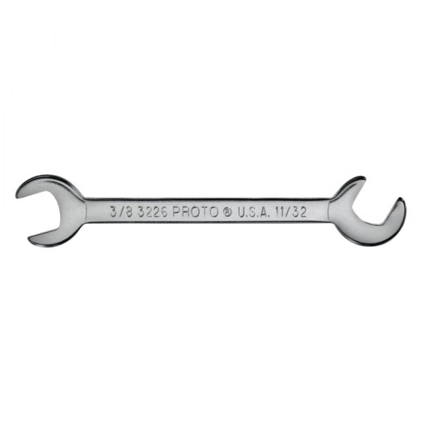 PROTO® - 3/8" x 11/32" Rounded 60° Angled Head Satin Double Open End Wrench