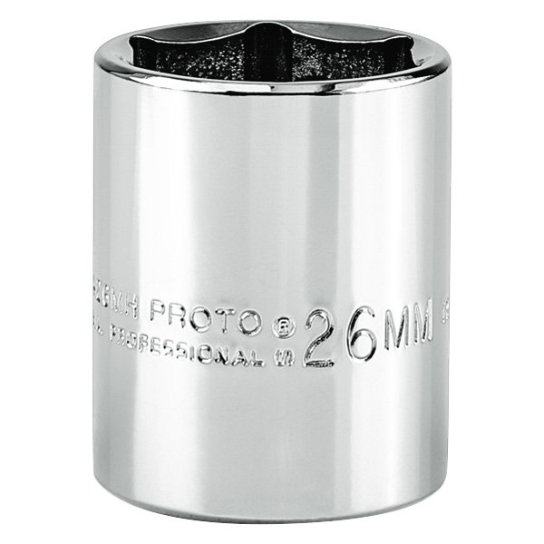 PROTO® - 1/2" Drive 26 mm 6-Point Metric Standard Socket