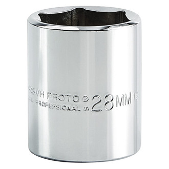 PROTO® - 1/2" Drive 28 mm 12-Point Metric Standard Socket