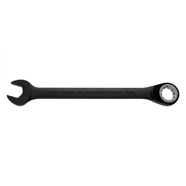PROTO® - 13/16" Spline Angled Head Reversible Ratcheting Black Oxide Combination Wrench