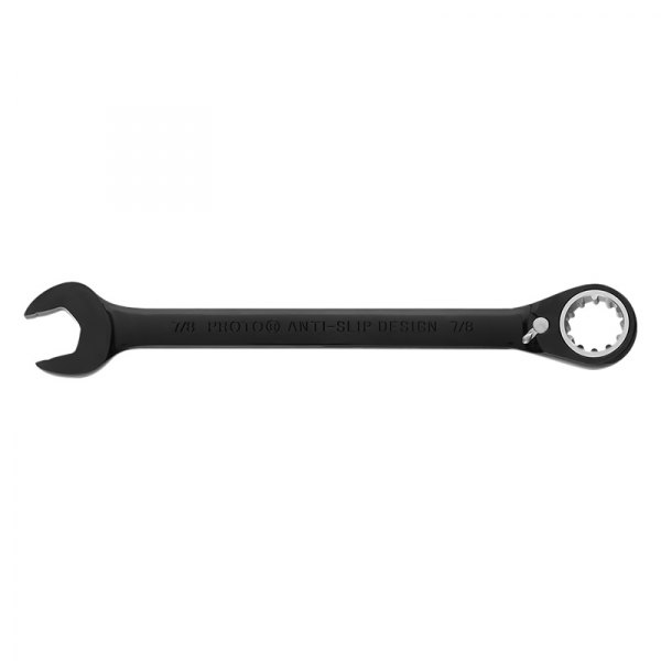 PROTO® - 7/8" Spline Angled Head Reversible Ratcheting Black Oxide Combination Wrench