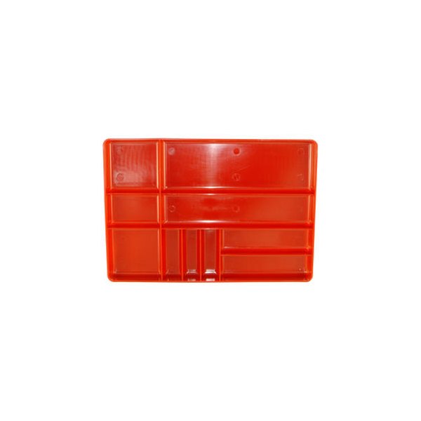 Protoco® 6020 - 16 x 11 Plastic Red 10-Compartment Organizer Parts Tray 