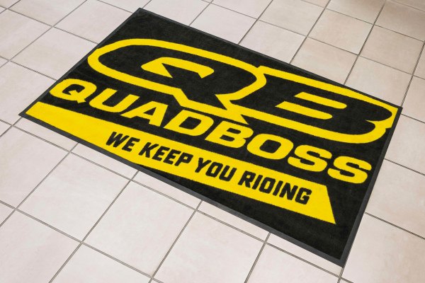 QuadBoss® - 5' x 3' Black/Yellow Shop Floor Mat