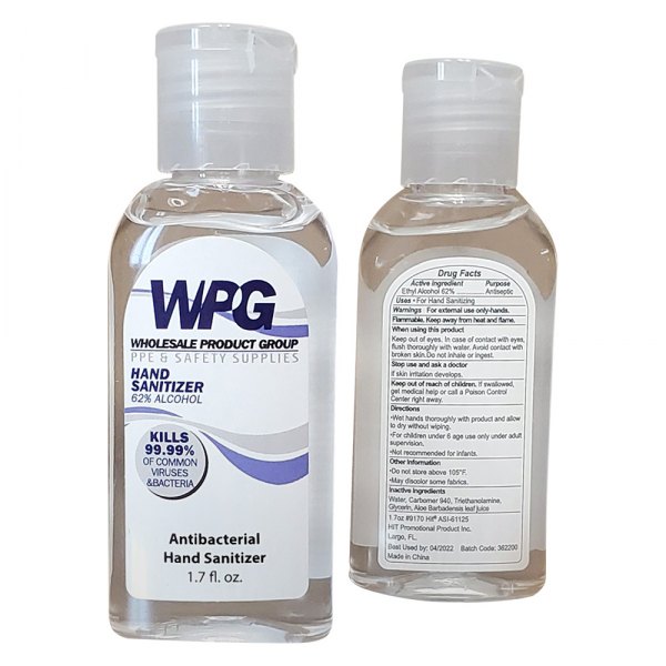 Race Sport® - WPG™ 1.7 oz. Gel Hand Sanitizer Bottles