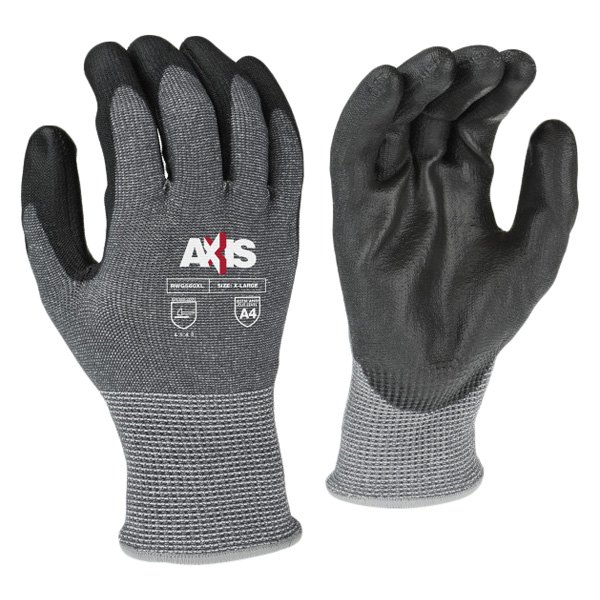 Radians® - AXIS™ Medium 13 Gauge Level A4 PU Coated Gray Cut Resistant Gloves