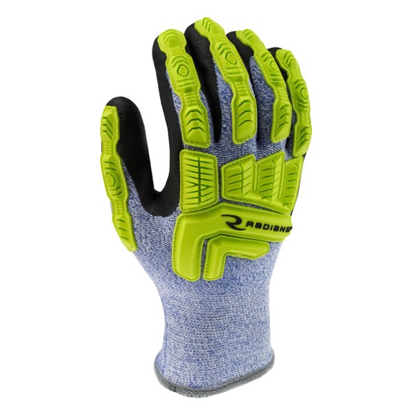 Radians® - Medium 13 Gauge Level A4 Coated Blue/White Cut Resistant Gloves