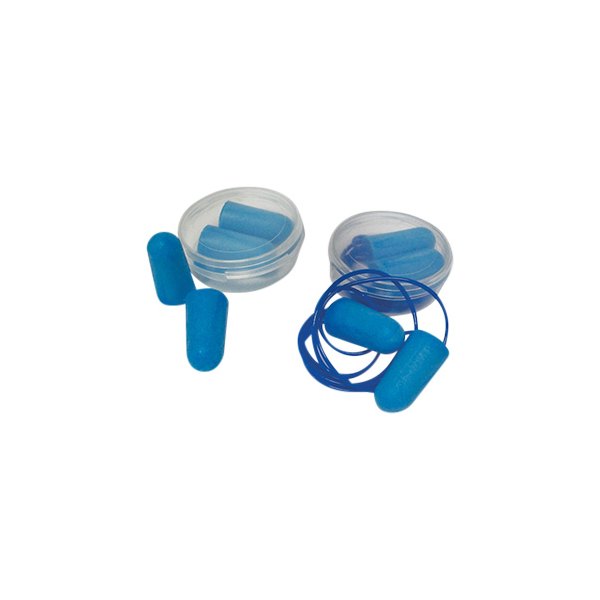Replace® - 31 dB Blue Foam Disposable Tapered Corded/Uncorded Earplugs with Storage Case (2 Pairs)
