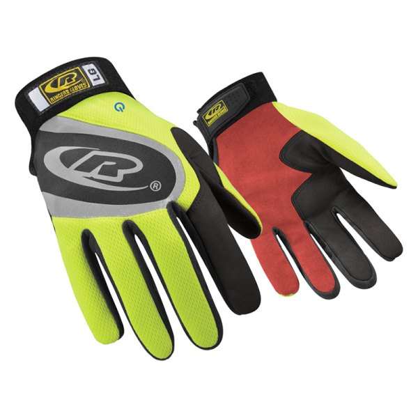 Ringers Gloves® - Turbo Plus™ Medium Hi-Viz Black and Red General Purpose Gloves 