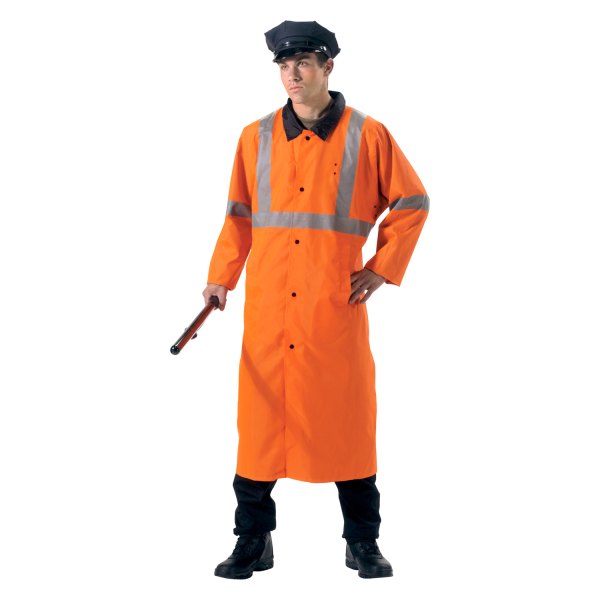 Rothco® - XX-Large Polyester Black/Orange Reversible Reflective Rain Suit 