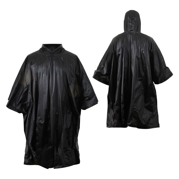 Rothco® - 56" x 90" Polyester Black G.I. Type Military Waterproof Rain Poncho