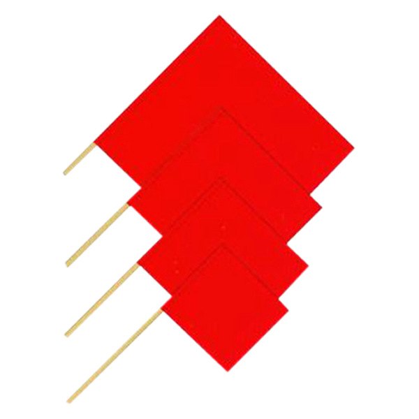 SafeTruck® - 18" x 18" Red Staff Solid Flag