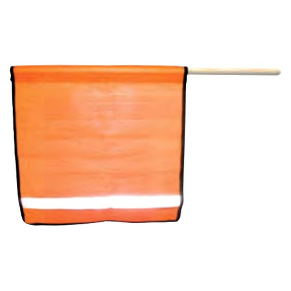 SafeTruck® - 16" x 16" Orange Fluorescent Staff Mesh Flag