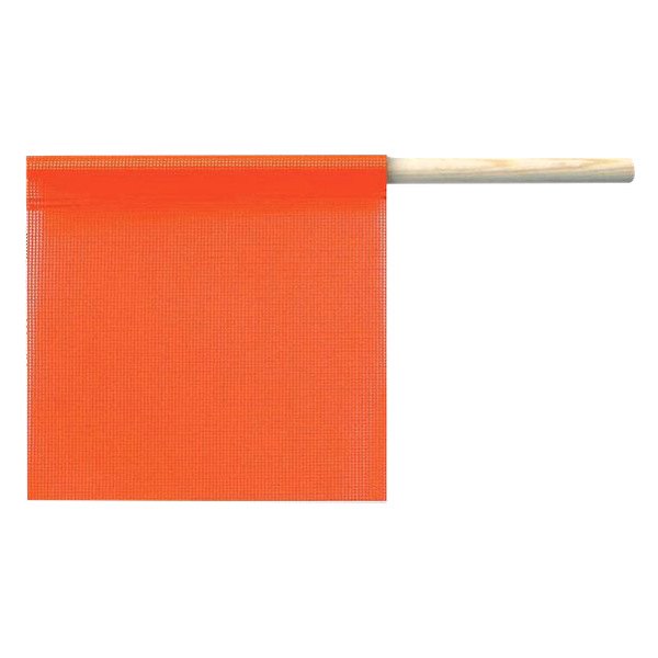 SafeTruck® - 18" x 18" Orange Fluorescent Staff Mesh Flag