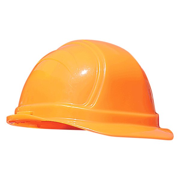 SafeTruck® - 6-1/2" - 8" Polyethylene Hi-Viz Orange Cap Style Hard Hat with 4 Point Ratchet Suspension