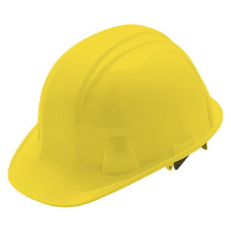 SafeTruck® HP16030 - 6-1/2" to 8" High Density Polyethylene Yellow Cap Style Hard Hat with 6 Point Snap Lock Suspension