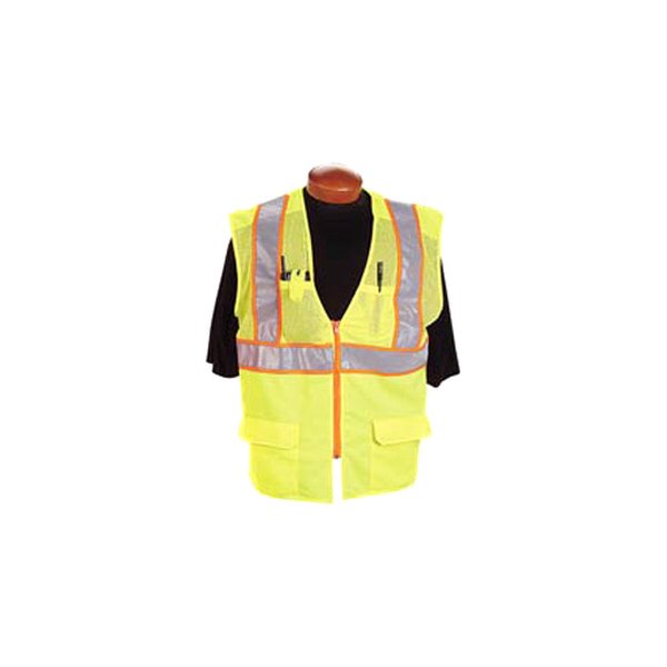 SafeTruck® - Medium/4X-Large Yellow Polyester Mesh Reflective High Visibility Safety Vest