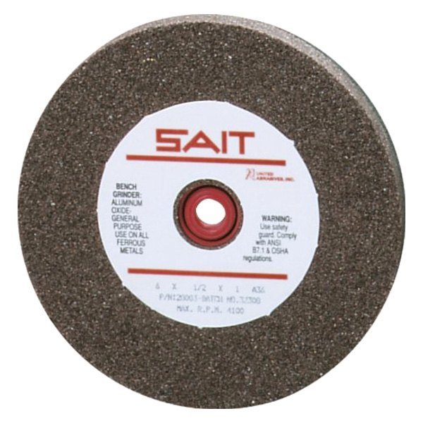 SAIT® - 6" x 1" x 1" Aluminum Oxide Type 1 Bench Grinding Wheel