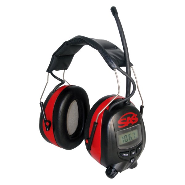 SAS Safety® - 25 dB Red/Black Over the Head Digital Earmuffs