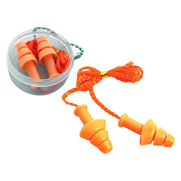 SAS Safety® - 26 dB Orange Silicone Reusable Triple-Flange Corded Earplugs (1 Pair)