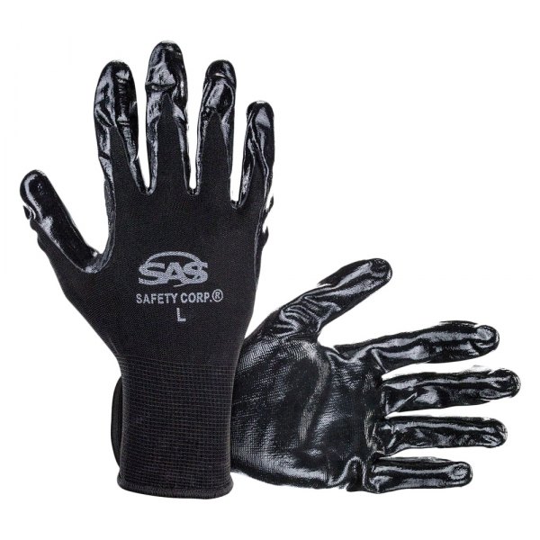 SAS Safety® - Medium 15 Gauge Black Nylon General Purpose Gloves