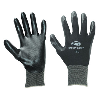 SAS Safety® - X-Large 15 Gauge Black Nylon General Purpose Gloves
