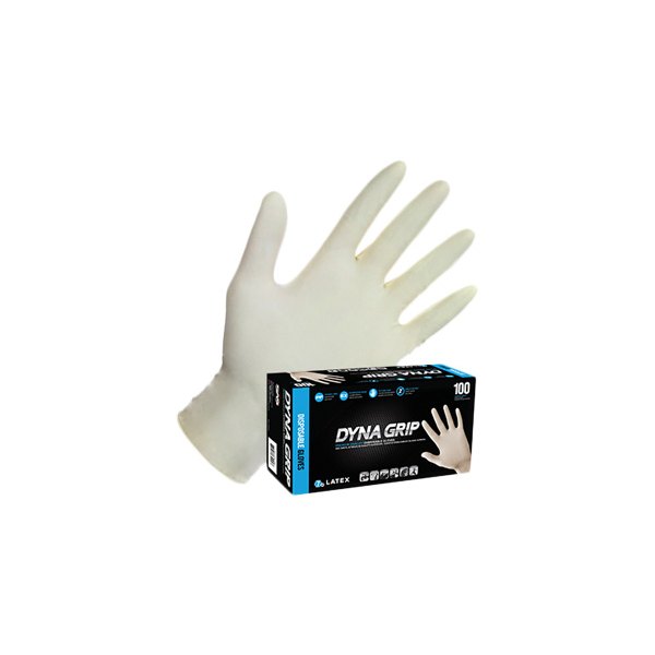 SAS Safety® - Dyna Grip™ Large Powder-Free White Latex Disposable Gloves