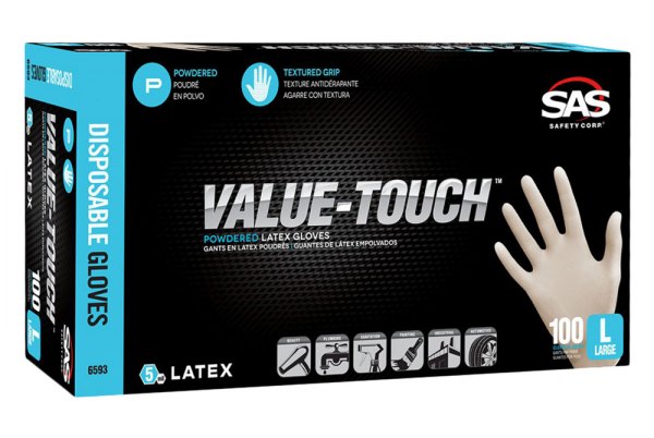 SAS Safety® - Value-Touch™ X-Large Powder-Free Latex Disposable Gloves