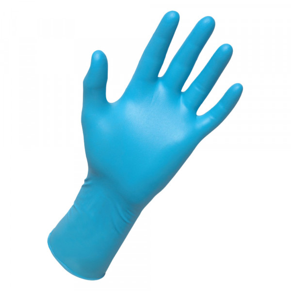 SAS Safety Derma-Max Nitrile Gloves - 8 Mil Powder-Free Exam Grade Disposable Gloves, Double-XL, Blue