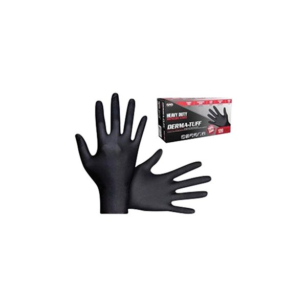 SAS Safety® - Derma-Tuff™ Medium Heavy Duty Powder-Free Black Latex Disposable Gloves