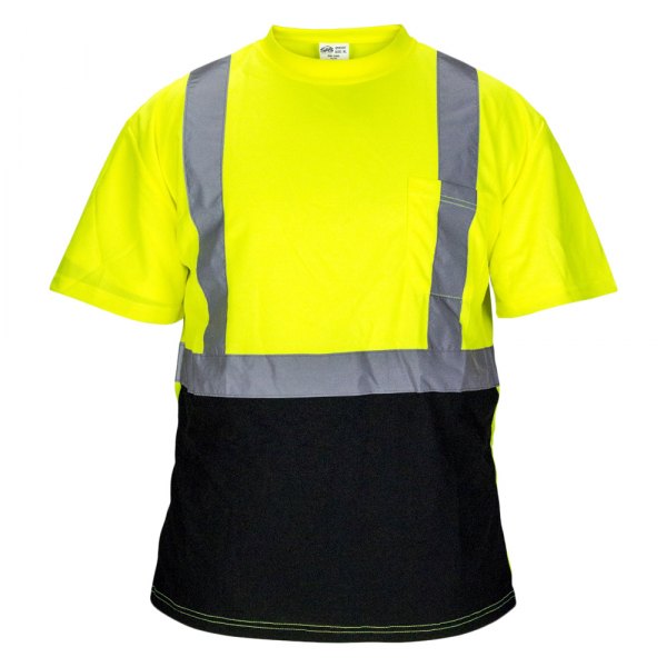 SAS Safety® - Medium Yellow Polyester Short Sleeve Black Bottom High Visibility T-Shirt