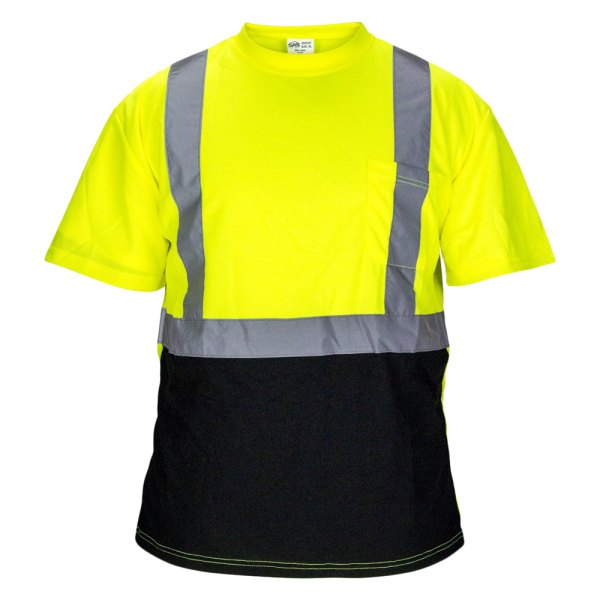 SAS Safety® - XX-Large Yellow Polyester Short Sleeve Black Bottom High Visibility T-Shirt