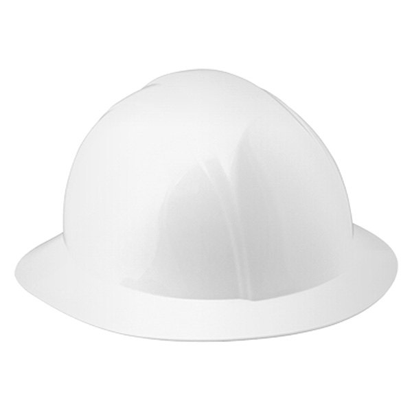 SAS Safety® - PVC White Full Brim Hard Hat with Ratchet Suspension 