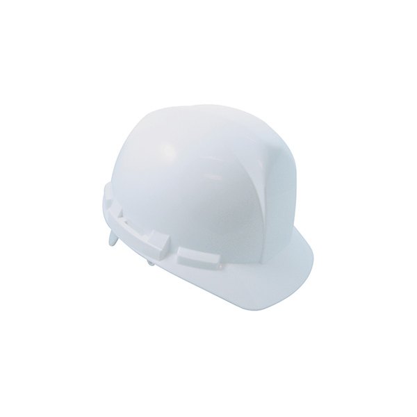 SAS Safety® - PVC White Cap Style Hard Hat with 6 Point Ratchet Suspension