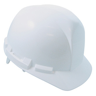 SAS Safety® 7160-45 - PVC White Cap Style Hard Hat with 6 Point Ratchet Suspension