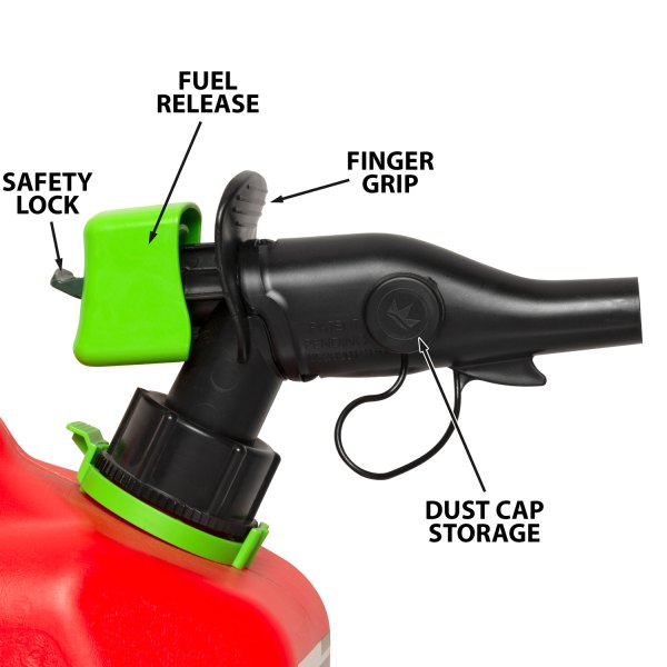 Scepter® FR1G101 - SmartControl™ 1 gal Red Plastic Gas Jerry Can