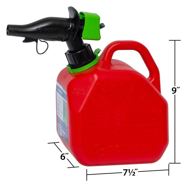 Scepter® FR1G101 - SmartControl™ 1 gal Red Plastic Gas Jerry Can